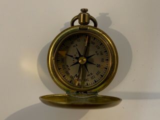 Vintage Ww2 Us Army Military S&w Ny Brass Pocket Compass