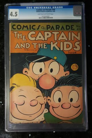 Comics On Parade 49 1945 Cgc 4.  5 Captain And The Kids Issue 10 Cent Cover