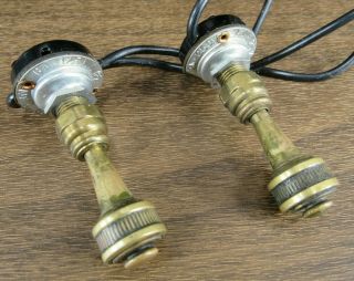 Vintage Stiffel Lamp Switches Knobs Pair Antique Solid Brass Heavy