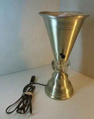Mid Century Modern,  Atomic,  Metal And Glass Up Light Cone,  Industrial Table Lamp