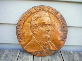 Vintage 1937 John Deere He Gave The World Steel Plow Sign Copper Penny Rare