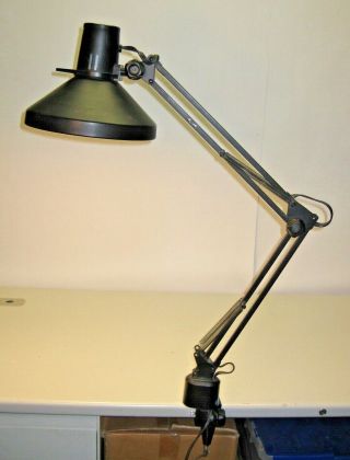 Vintage Ledu Floating Industrial Drafting Desk Lamp Fluorescent Incandescent