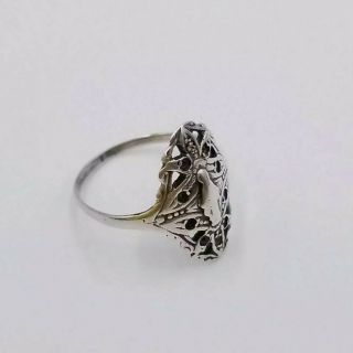 Estate Vintage solid sterling silver 925 Mary Heart Catholic Ring 2