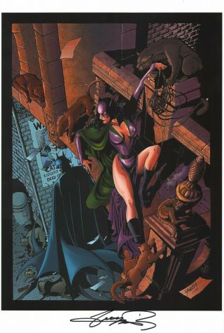 George Perez Signed Dc Comics Batman Art Print Catwoman