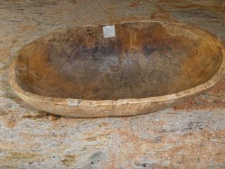 Antique Large Solid Hand Carved African Pokot Kenyan Wooden Bowl W/orig.  Label