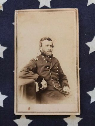 Civil War Cdv Photo Of General U.  S.  Grant Ohio President
