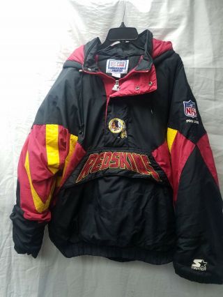 Vintage Washington Redskins Starter Jacket Size 2xl Xxl Heavyweight Pullover