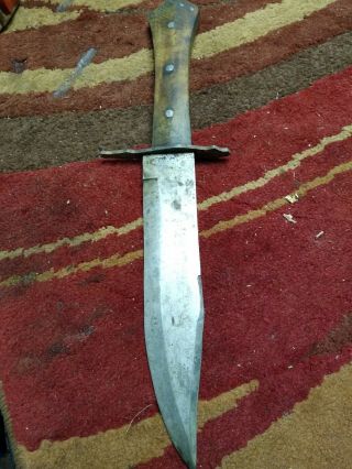 Civil War Era Or Earlier Clip Point Bowie Knife 14 " Overall