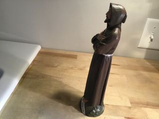 Vintage 9 1/2 inch wooden monk figurine that s Jesus pax et bonum 2