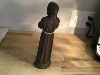 Vintage 9 1/2 inch wooden monk figurine that s Jesus pax et bonum 3