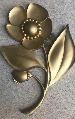 Vintage Syroco Large Flower Gold Wall Hangings Plastic Homco
