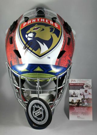 Roberto Luongo Signed Full - Size Florida Panthers Goalie Helmet Mask Fs,  Jsa