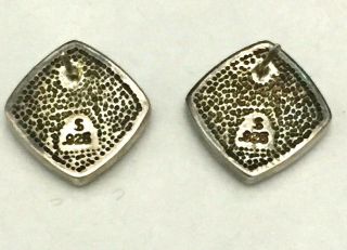 Vintage Zuni Inlay Sterling Silver 925 Earrings Sun Turquoise Agate Post Back 2
