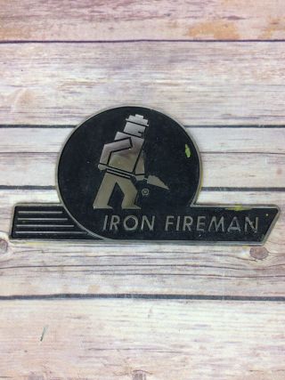 Vintage Iron Fireman Coal Burning Boiler Name Plate Sign/plack