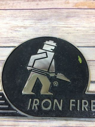 Vintage Iron Fireman Coal Burning Boiler Name Plate Sign/Plack 2