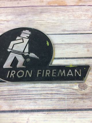Vintage Iron Fireman Coal Burning Boiler Name Plate Sign/Plack 3