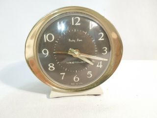 Vintage Westclox Baby Ben Alarm Clock Wind - Up Ivory Model 58056 Usa