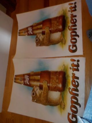 Poster Schlitz Gopher It Two Size 24 By 18 " 1980 Vintage