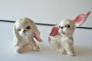 Vintage Sonsco Floppy Eared Puppies Dogs Salt & Pepper Shakers Made In Japan