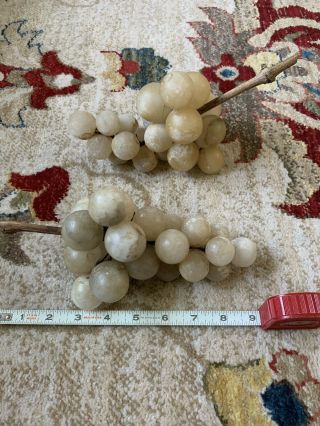 Vintage Alabaster Stone Grape Clusters With Stems