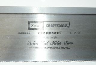 Vintage Craftsman KROMEDGE 9 36185 Satin Cut,  26½” 11TPI Miter Saw INV13842 3