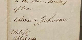 President Andrew Johnson Signed 1865 Letter Autographed JSA LOA EXTREMELY RARE 2