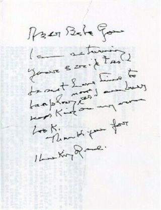 Katharine Hepburn Autograph Handwritten Note