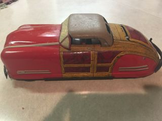 Vintage Antique Wyandotte Pressed Steel " Woody " Convertible Coupe Toy Car