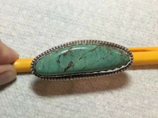 Vge Native American Navajo Sterling Silver And Turquoise Stone Ring Size 10.  5