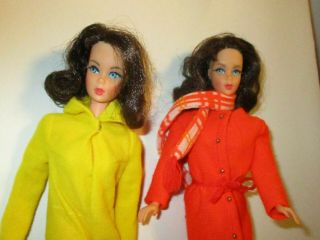 Two 1969 Barbies Twist N Turn Flip Hair - 1160 - Japan