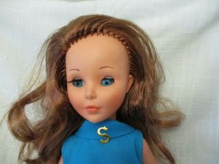 Vintage Furga Alta Moda Doll Sheila all Red Hair Blue Dress Brooch 3