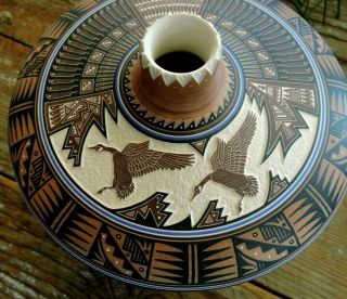 Great Vintage Native American Carved Pottery Signed 