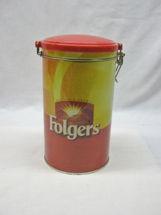 Vintage Folgers Coffee Tin Can Canister For Storage