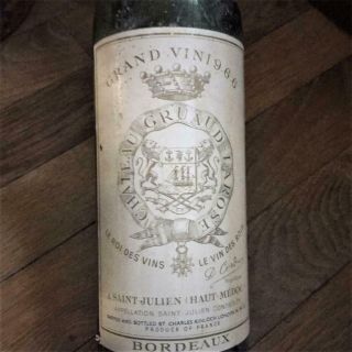 Rare Chateau Gruad Larose Vintage 1966 Saint Julien Haut Medoc Empty Wine Bottle
