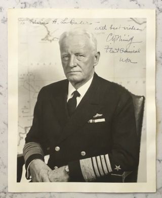Vintage Admiral Chester Nimitz Ww2 Signed Signature Autographed Photo Photograph