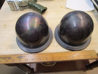(2) Vintage Heavy Duty Red Explosion Proof Industrial Glass Globe Nautical?