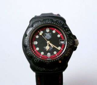 Tag Heuer Black Red Formula1 F1 Mid Unisex 38mm Swiss Fiberglasswatch 383/513.  1
