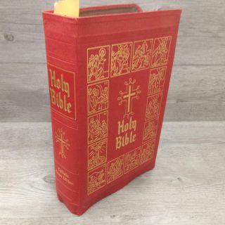 Catholic Holy Bible Home Edition 1952 Catholic Press Red Soft Faux Leather Book