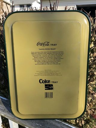 1994 Vintage Christmas Coca - Cola Coke Tray Santa W/ Train Large 17.  5 
