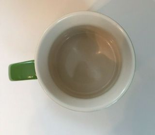 Starbucks 2012 Coffee Tea Mug Cup 14 Oz Stacking Mug Darker Lime Green,  White 2