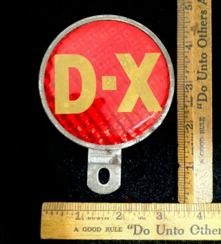 Vintage 1940s 50s D - X Oil License Plate Topper Sign Mid Continent Dx Advertising