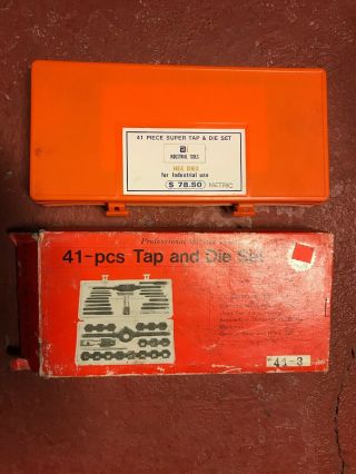 Vintage 41 Piece Metric Tap & Die Set No.  S - 41 Industrial Tools Hex Dies