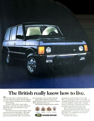 1994 Land Rover Range Rover 4x4 Suv With Dual Airbags Photo Vintage Print Ad