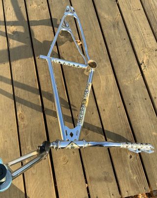 Old Diamond Back Frame Fork Vtg Bar w Clamp 80s ? 20” School Boys Bmx Bike Parts 3