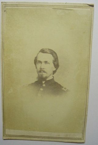 Civil War Union Officer Cdv Id Doc Carrol R.  W.  Addis Photographer Washington Dc