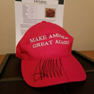 President Donald Trump Autographed Make America Great Again Hat Maga