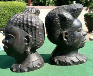 Vintage African Hand Carved Ebony Wood Sculpture Man and Woman 3