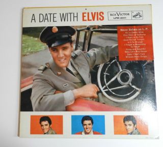 A Date With Elvis Presley Vinyl Lp Record Rca Lpm - 2011 1959 With Sticker Cover