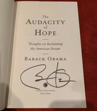 President Barack Obama Signed The Audacity Of Hope Book Bas Beckett Loa