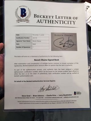President Barack Obama Signed The Audacity of Hope Book BAS BECKETT LOA 3